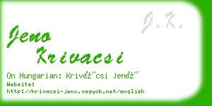 jeno krivacsi business card